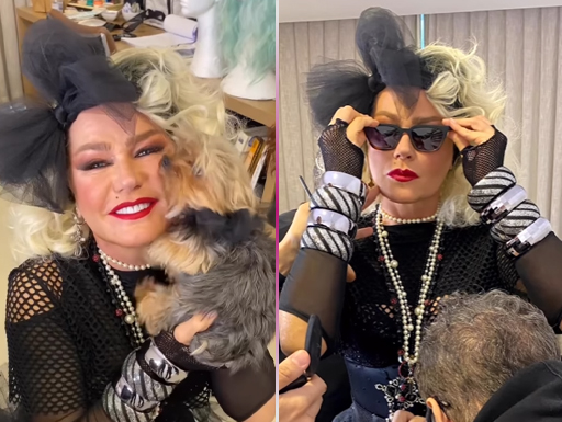 Xuxa se transforma em Madonna durante gravações de filme