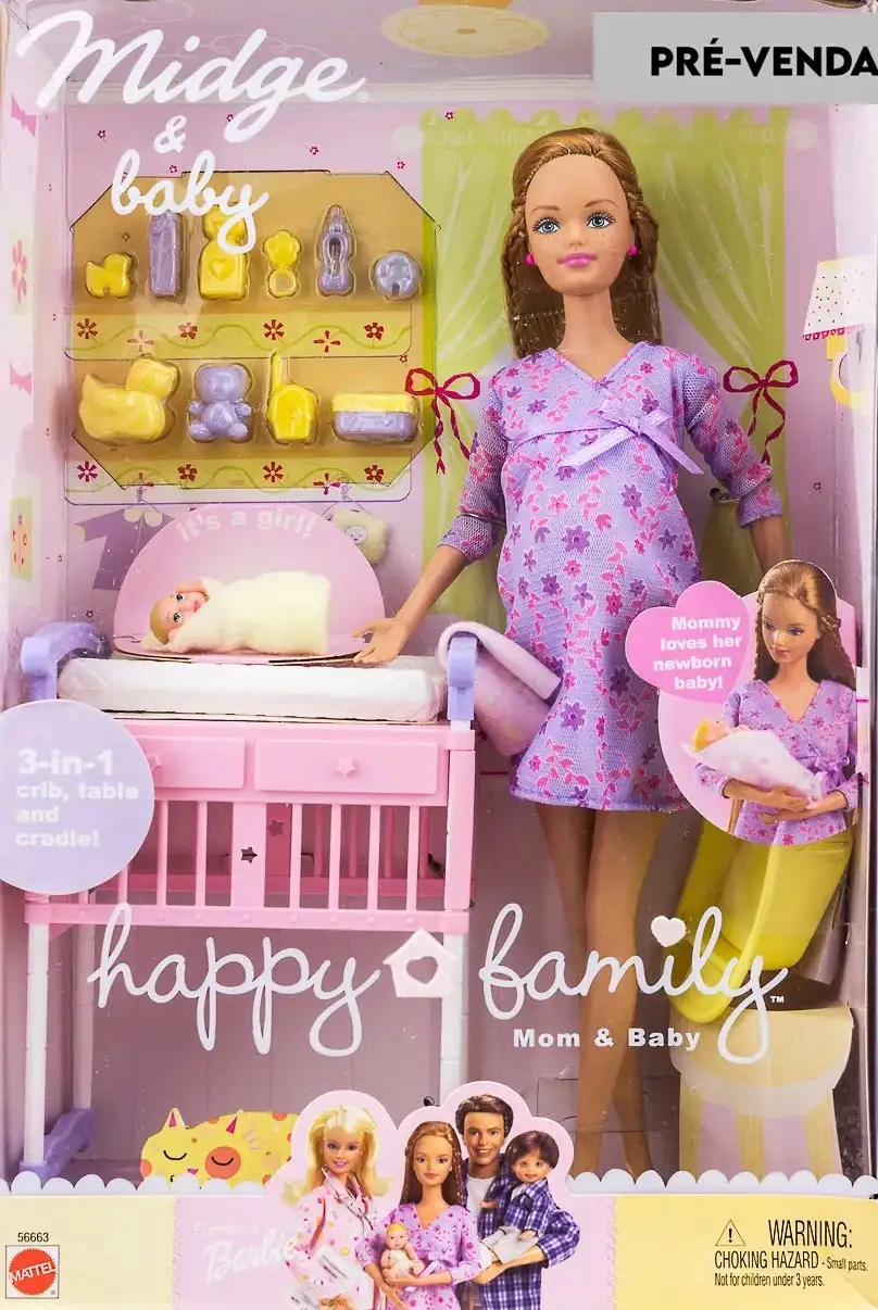 Boneca Midge Gravida Happy Family Mattel Barbie