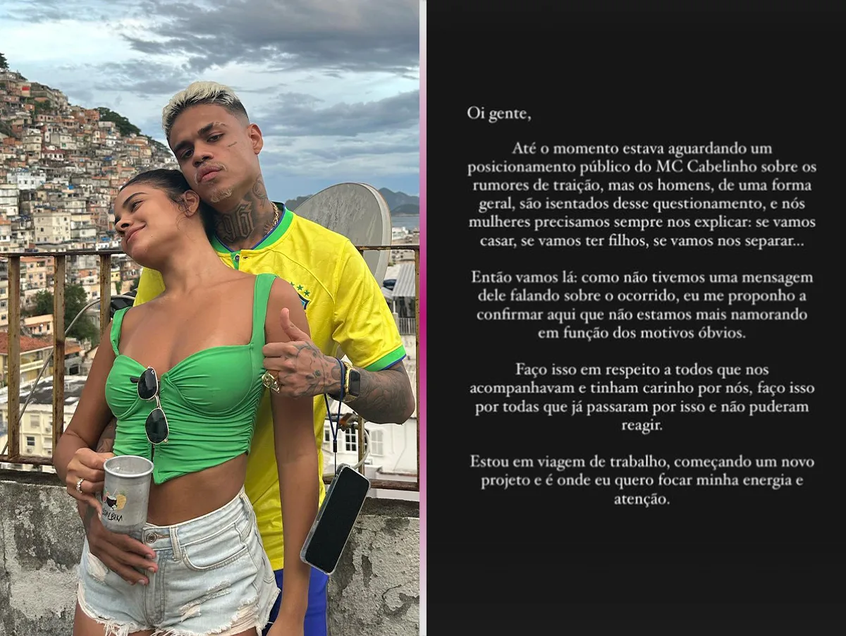 I finish!  Bella Campos breaks her silence and confirms her separation from MC Capilinho after the betrayal