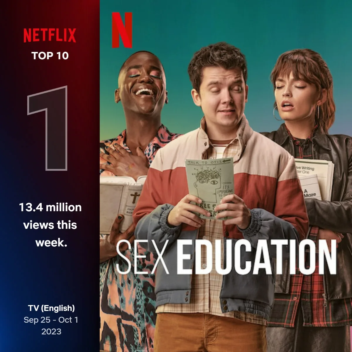"Sex Education" lidera parada global da Netflix pela 2ª semana