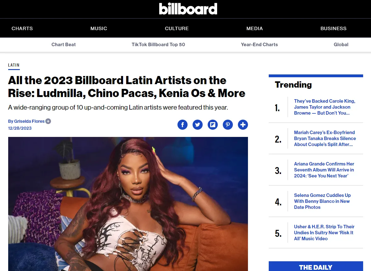 Ludmilla entra em importante lista da Billboard: "impossível de ignorar"