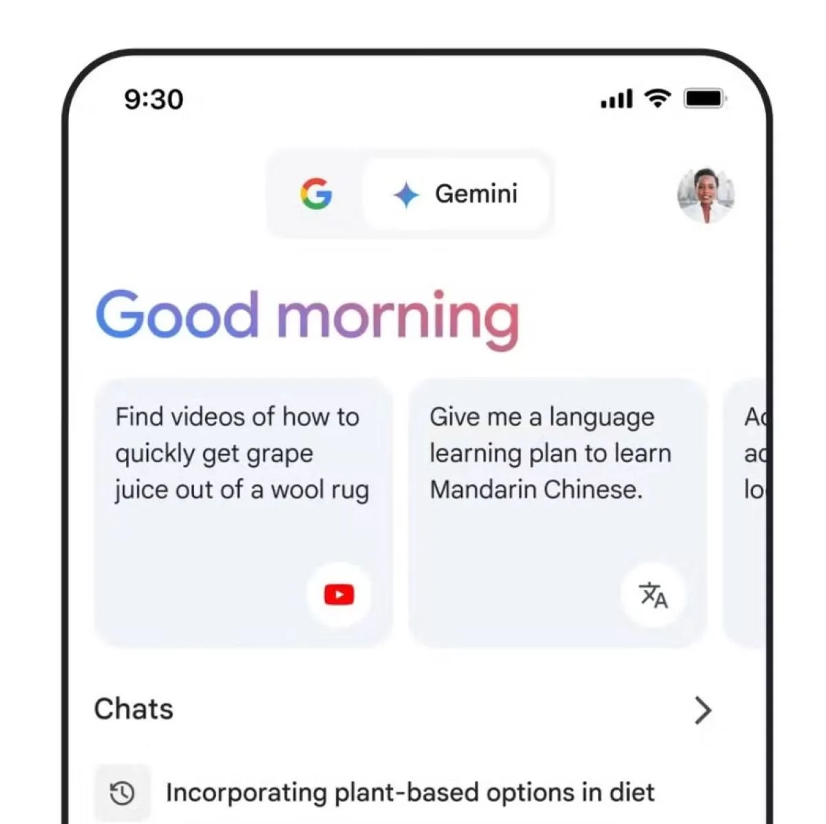 Gemini estará disponível como aplicativo para dispositivos Android e se integrará ao aplicativo do Google para iOS. Foto: Divulgação/Google