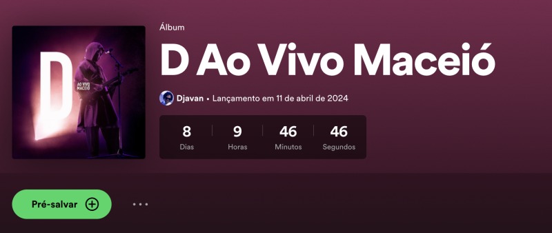 Djavan é um dos primeiros artistas brasileiros a usar 'Countdown Page' do Spotify. Foto: Divulgação/Spotify