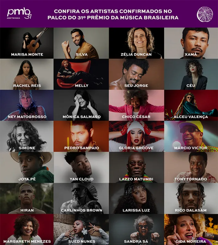 Prêmio da Música Brasileira terá apresentações de Pedro Sampaio, Gloria Groove e Xamã