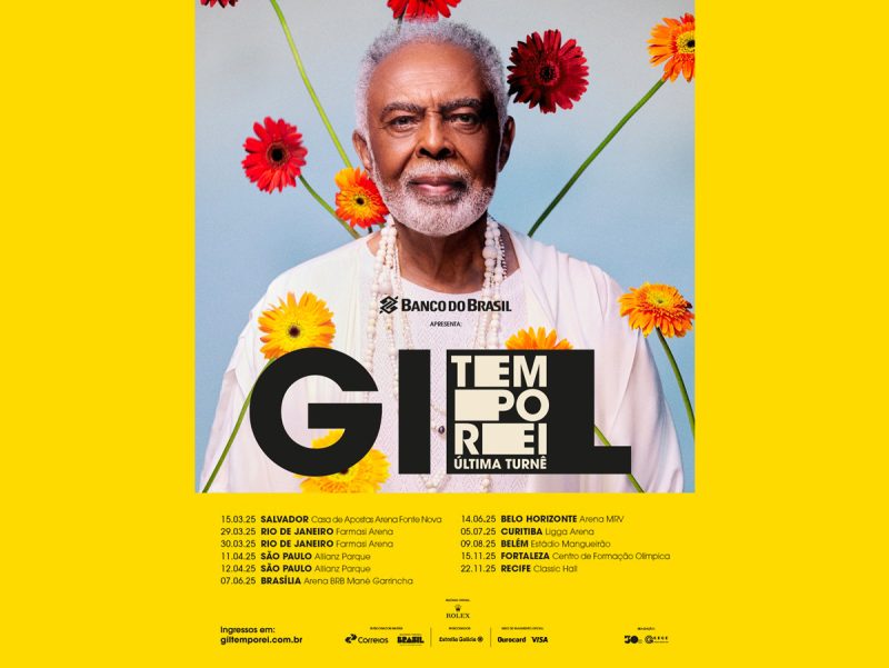 Datas da turnê de Gilberto Gil, Tempo Rei