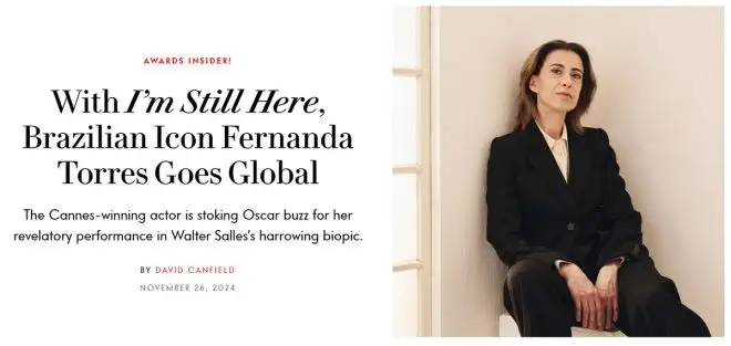 Revista Vanity Fair chama Fernanda Torres de "ícone global"