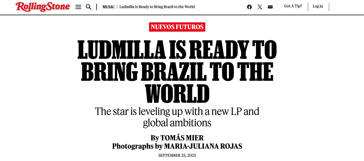 Ludmilla está na Rolling Stone dos EUA: "quero que o mundo me conheça"