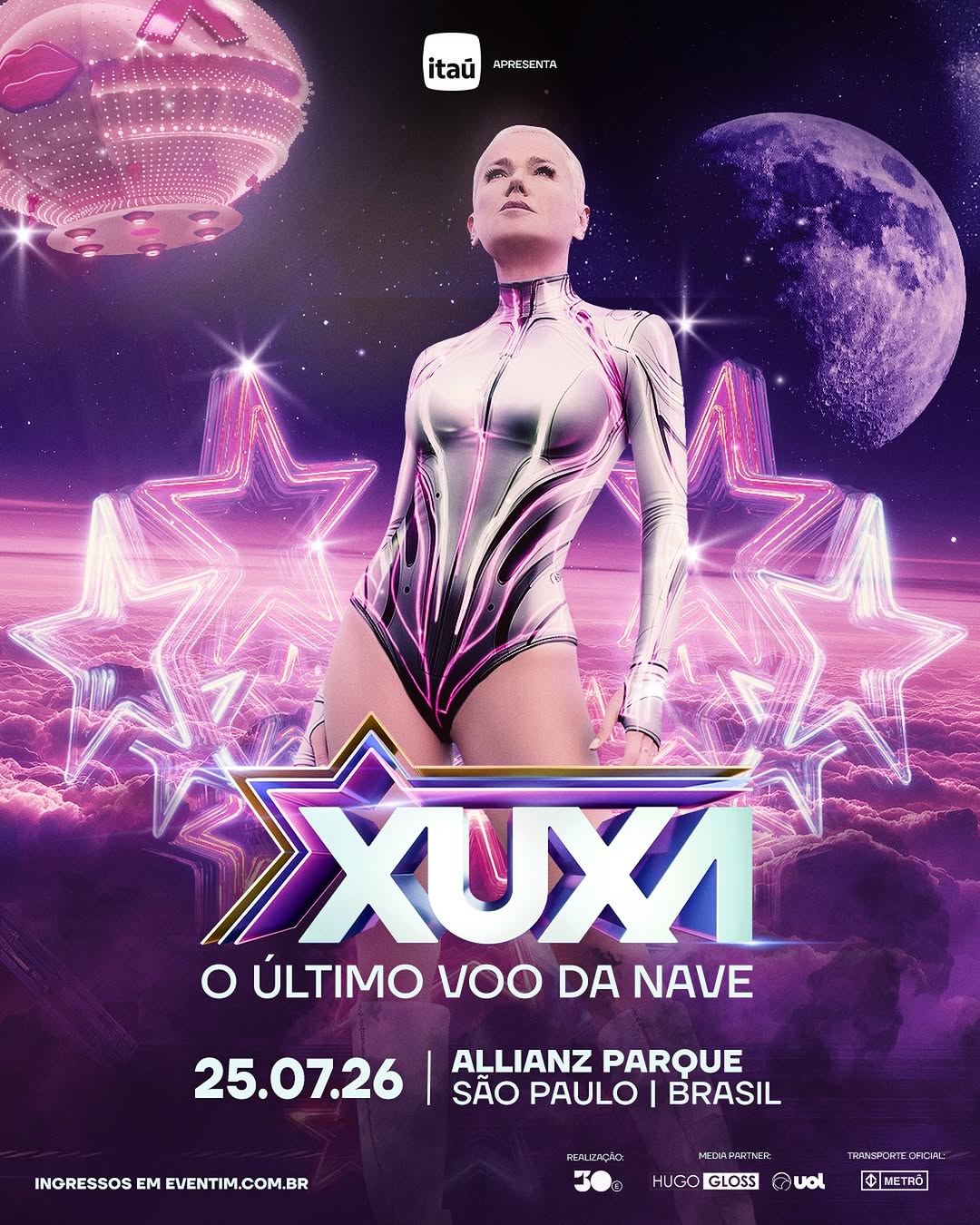 "O Último Voo da Nave": Xuxa esgota vários setores para show no Allianz Parque