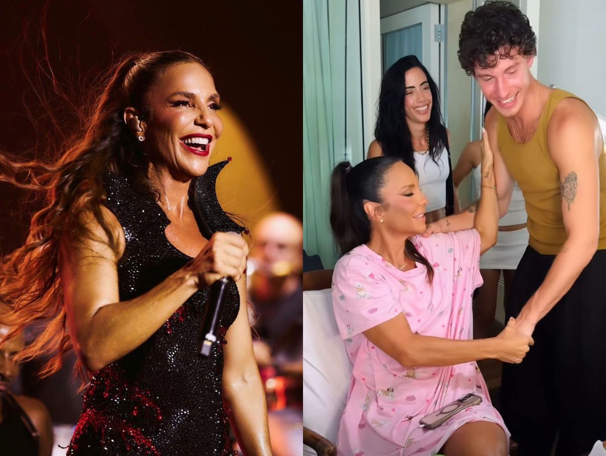 De surpresa, Ivete Sangalo recebe Shawn Mendes e Bruna Marquezine em sua casa