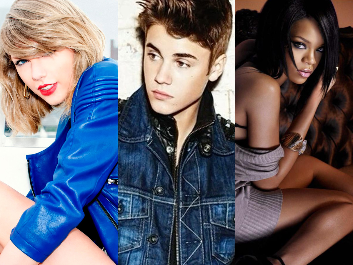 Flopou? As músicas de Taylor Swift, Justin Bieber e Rihanna com menos plays